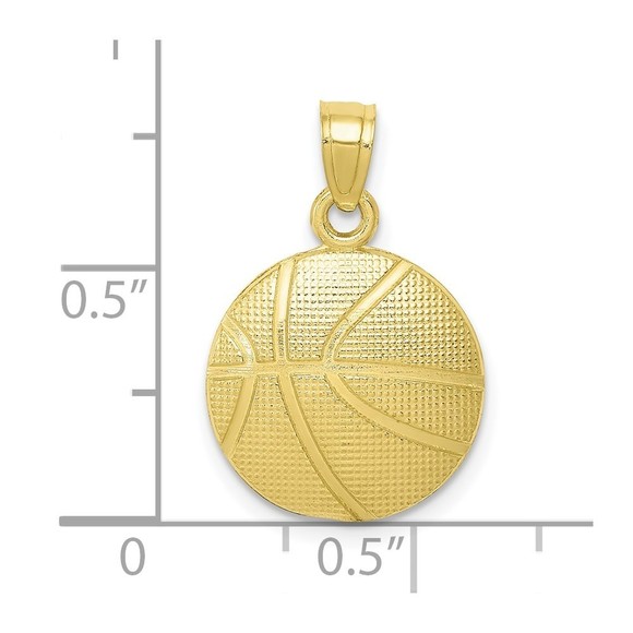 10K Gold Basketball Pendant - Picture 2 of 4